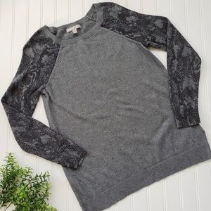 Banana Republic Gray Snake Cashmere blend top S